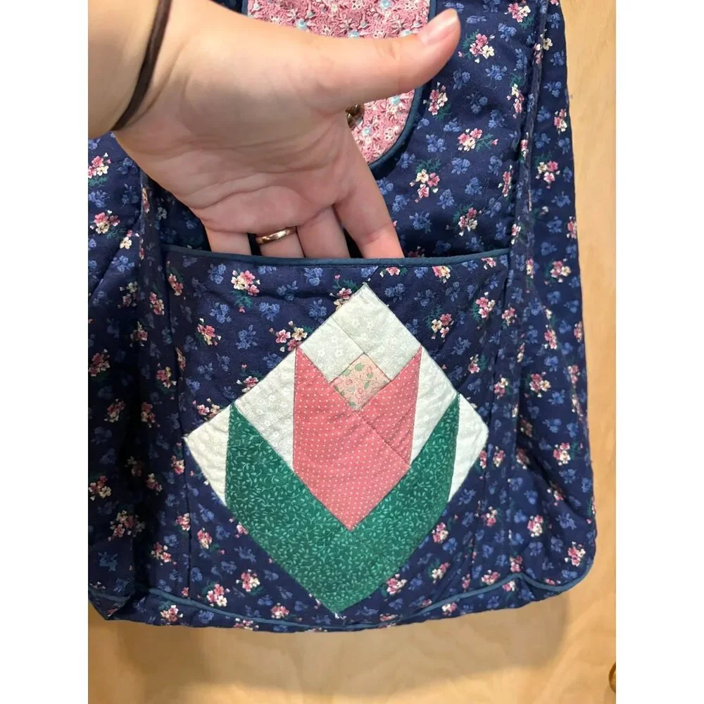 large handmade quilted tote bag *READ